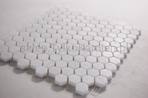 Mozaika marmurowa krystalicznie biała (małe heksagony) 27 x 30,5 x 1 szczotkowana