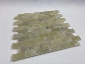 Mozaika z zielonego onyksu cegiełki  30,5 x 30,5 x 1 cm matowa