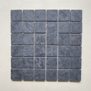 mozaika marmurowa Loft grafitowa duża kostka matowa 