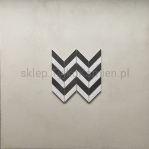 Mozaika marmurowa jodełka francuska brązowo-biała 24,1 x 29 x 1 cm matowa