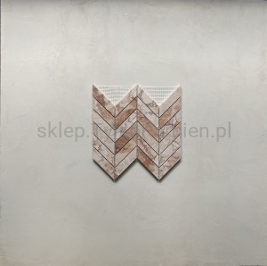 Mozaika marmurowa jodełka francuska różowa 24,1 x 29 x 1 cm polerowana