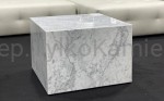 Mobilny stolik z marmuru Carrara Bianco 60x60x42h  proj. Ania Stańczyk