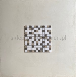 Mozaika marmurowa bauhaus biało-brązowa 30,5 x 30,5 x 1 cm polerowana