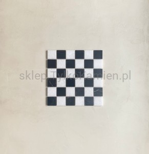mozaika marmurowa drobna szachownica czarno-biała