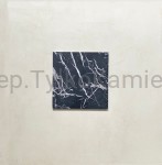 Płytki kamienne czarny marmur z białym użyleniem