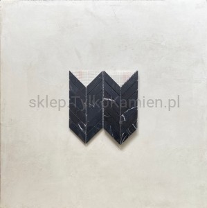 Mozaika marmurowa jodełka francuska czarna 24,1 x 29,1 x 1 cm matowa