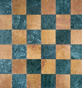 Mała szachownica żółto-zielona z marmuru