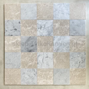 Marmurowa szachownica-beżowy włoski marmur 