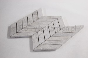 Mozaika marmurowa jodełka francuska szara 24,1 x 29 x 1 cm matowa